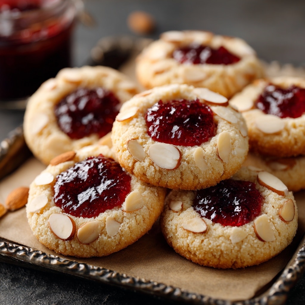 Gingerbread Thumbprint Cookies with Cranberry Jam Recipe - Recipe Image