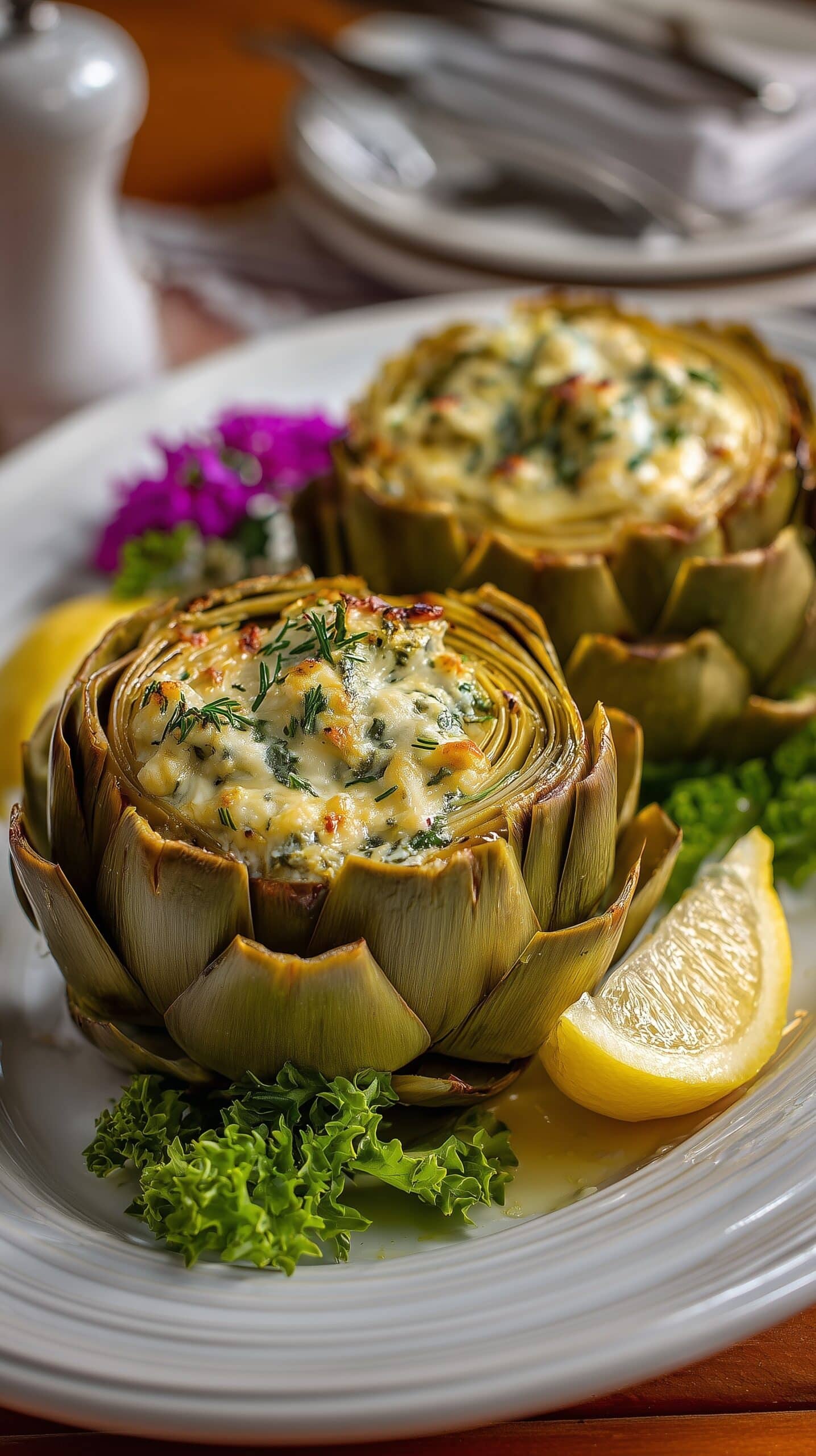 Baked Stuffed Artichokes Recipe - Recipe Image