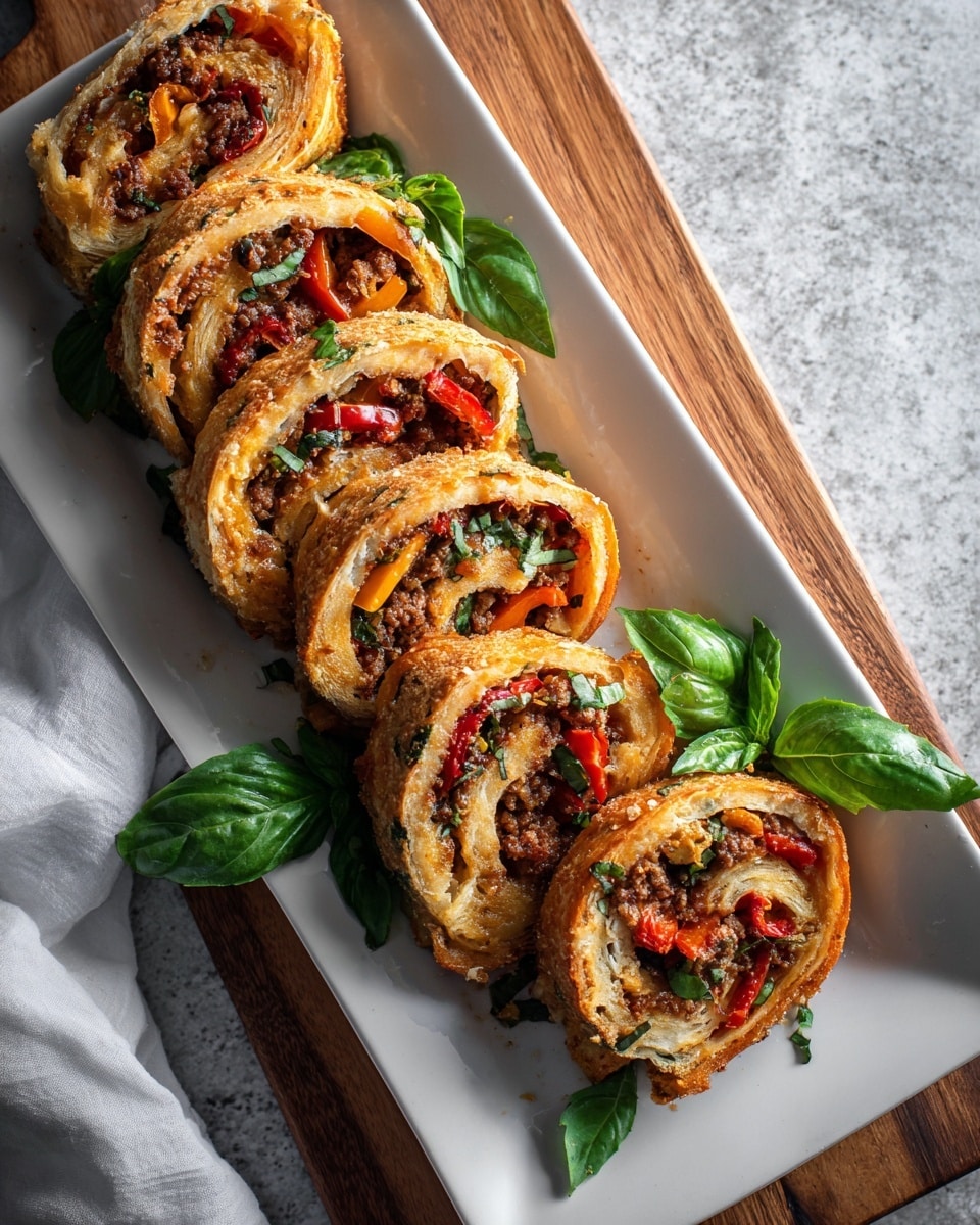 Garlic Butter Beef Cheeseburger Rollups Recipe - Recipe Image