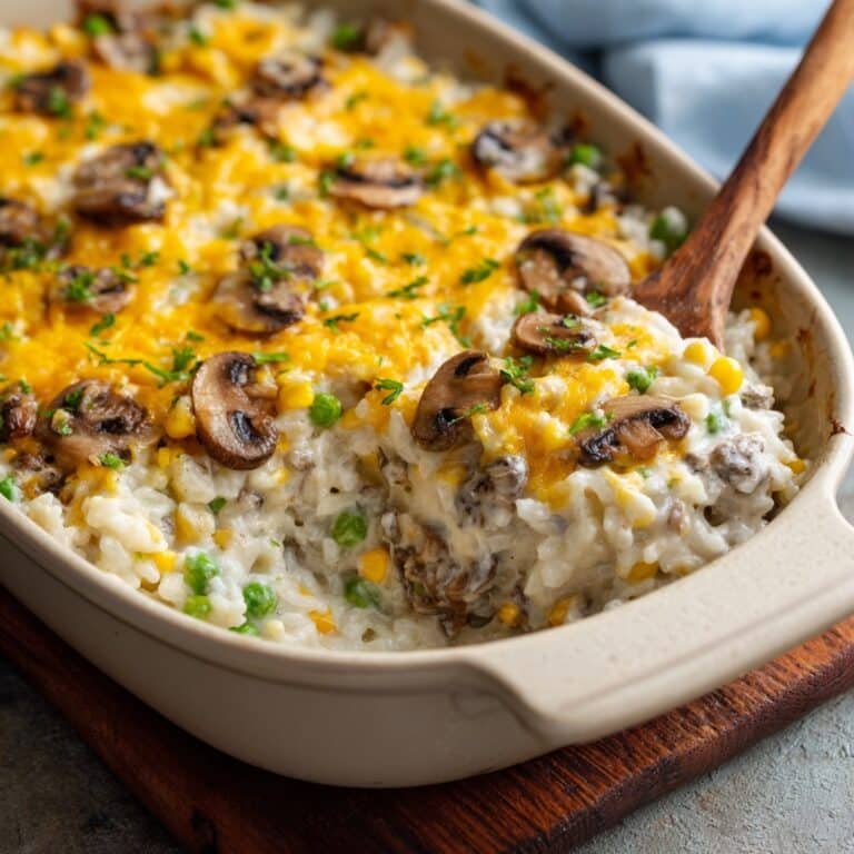 Creamy Hamburger Mushroom Bake Recipe