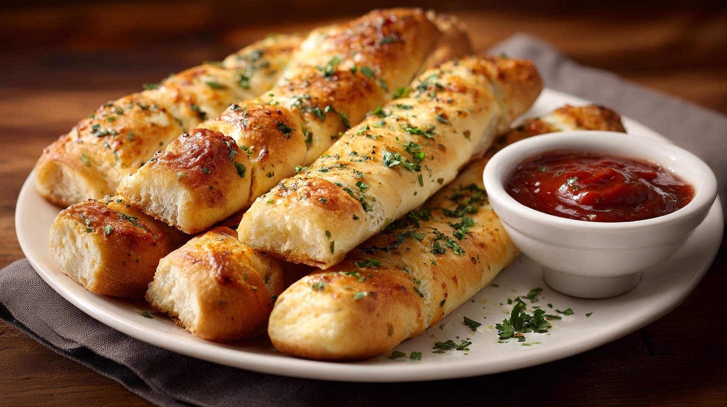 Keto Cheesy Garlic Breadsticks Recipe - Recipe Image