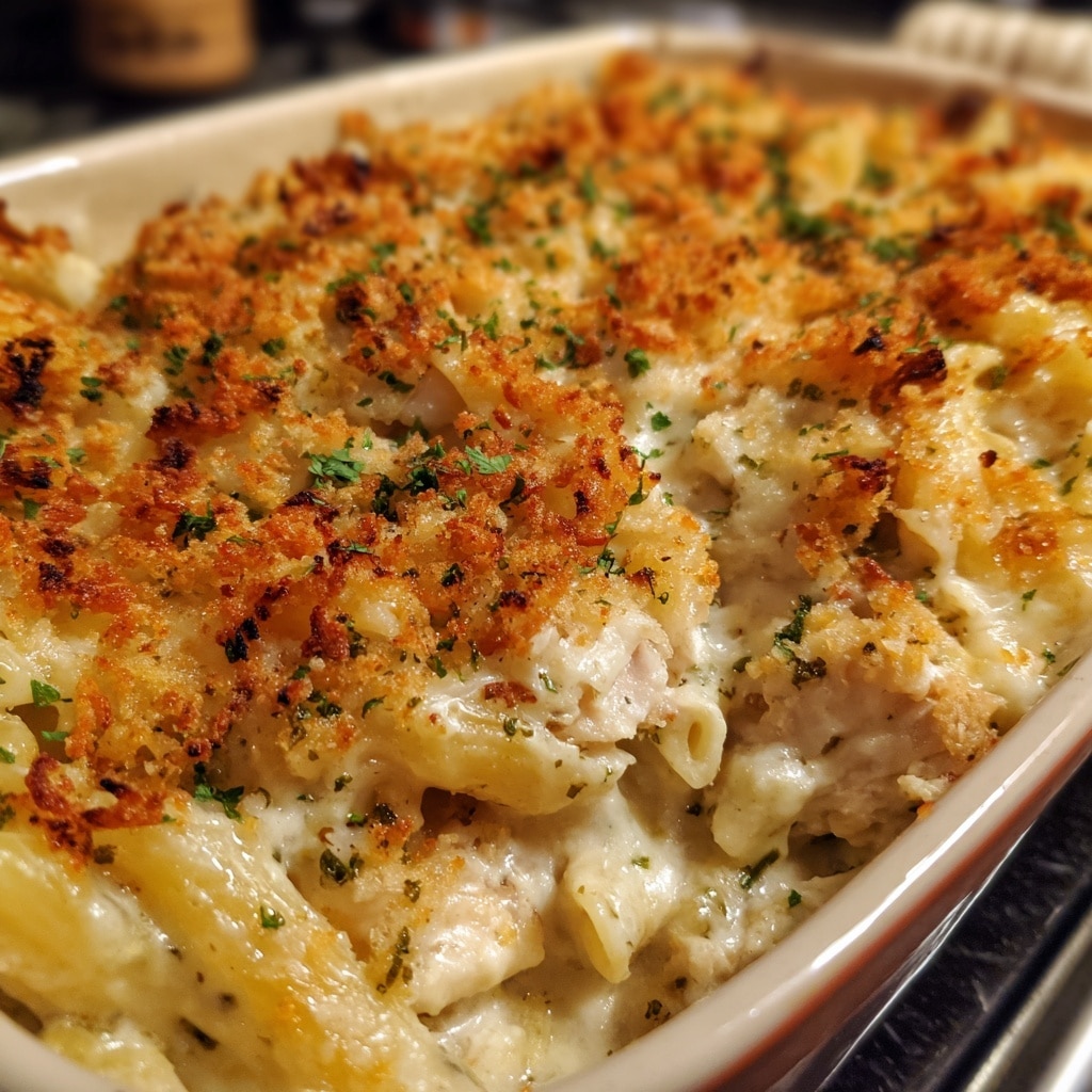 Garlic Parmesan Pasta Bake Recipe - Recipe Image