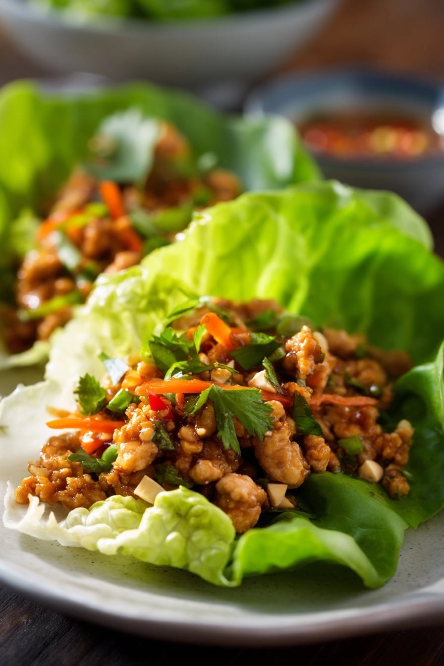 Pesto Chicken Lettuce Wraps Recipe - Recipe Image