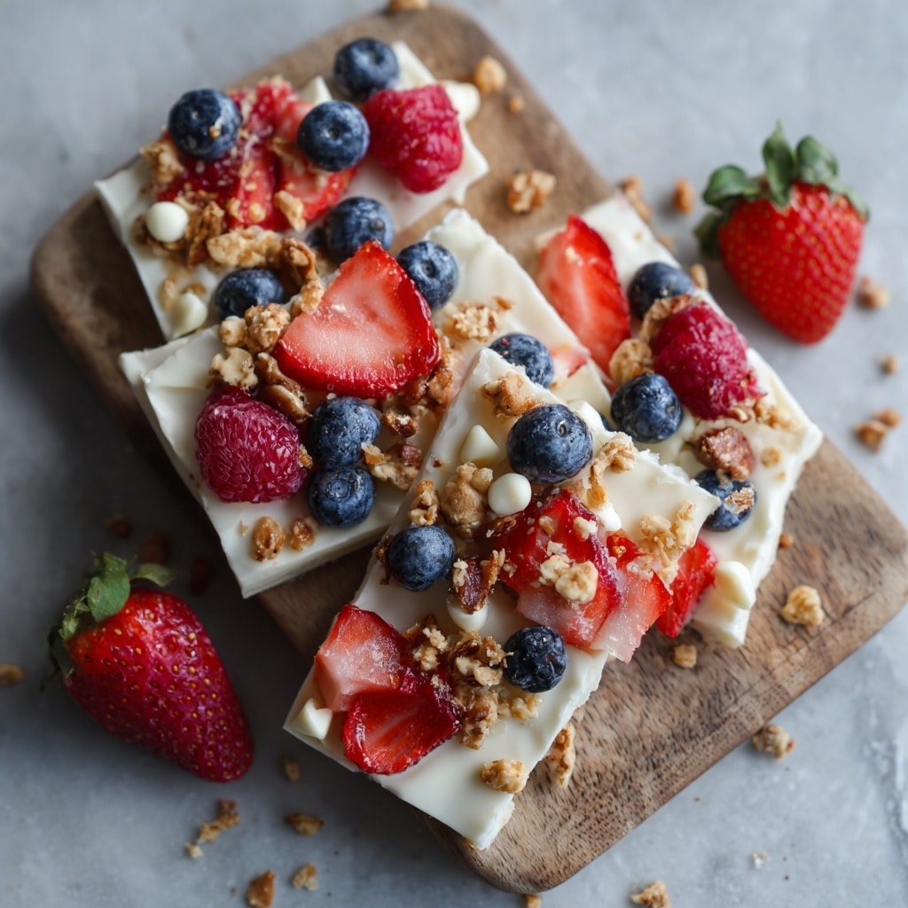 Frozen Yogurt Bark with Fruit and Chocolate Chips Recipe - Recipe Image