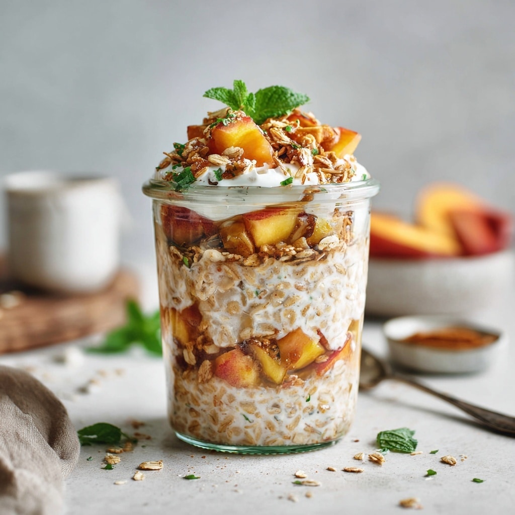 Peaches and Cream Overnight Oats Recipe - Recipe Image