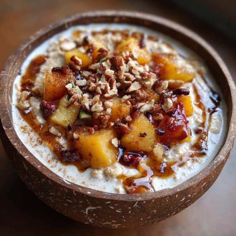 Peach Cobbler Overnight Oats Recipe