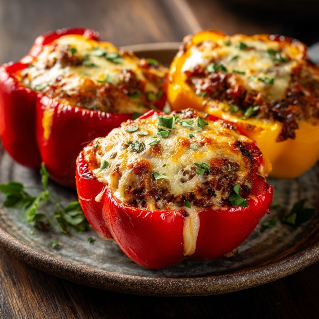 Spinach Ricotta Stuffed Bell Peppers Recipe - Recipe Image