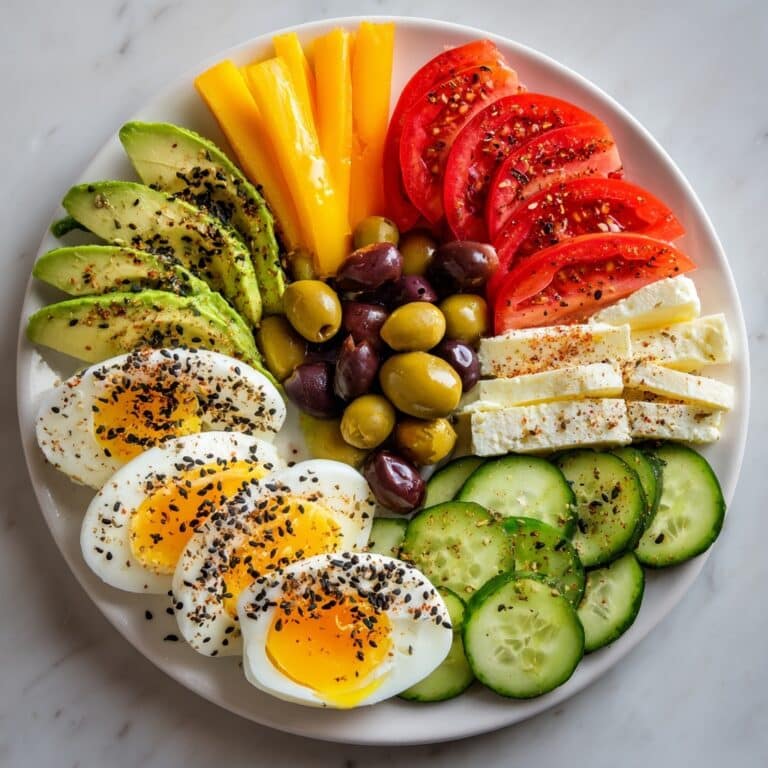 No-Carb Snack Plates with Cheese, Meats, Eggs, and Veggies Recipe