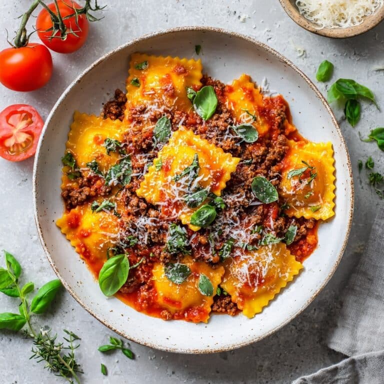 Homemade Ravioli with Classic Tomato Sauce Recipe