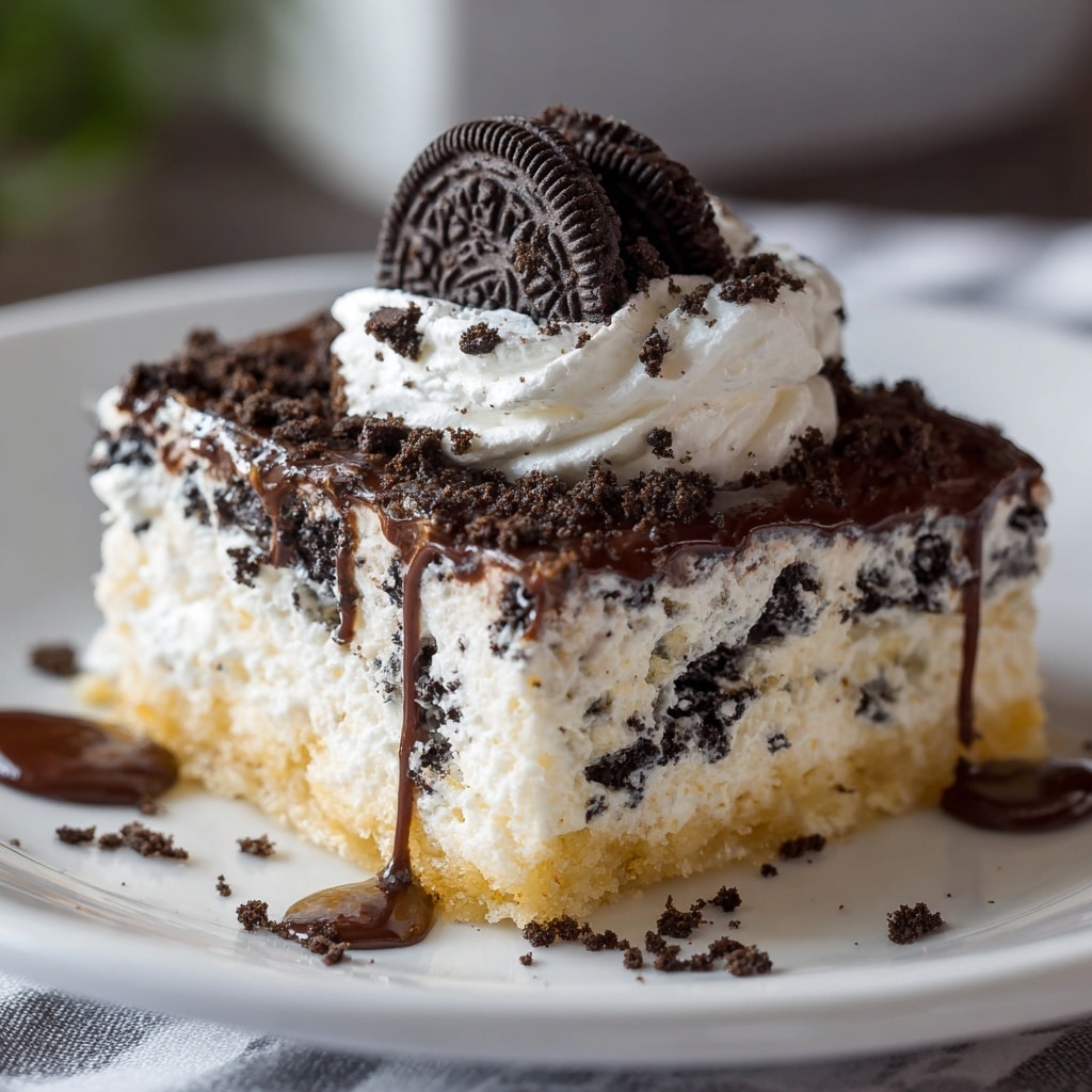 No-Bake Christmas Oreo Lasagna Recipe - Recipe Image