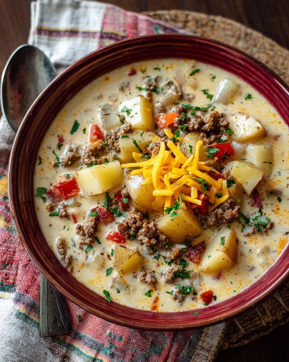 Cheeseburger Macaroni Soup Recipe - Recipe Image
