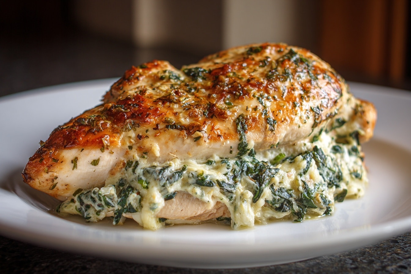 Creamy Chicken, Spinach, and Mushroom Bake (Low Carb) Recipe - Recipe Image