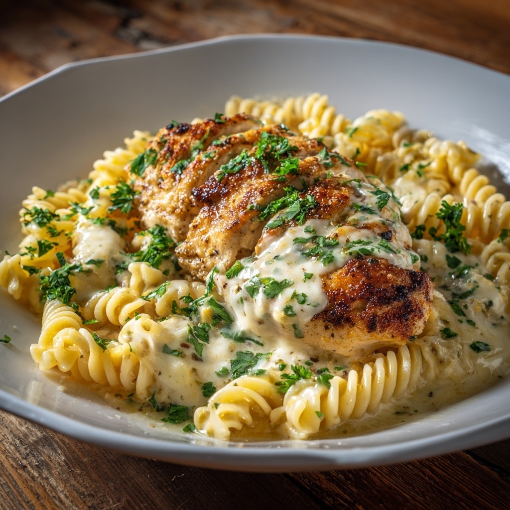 Cajun Cream Cheese Alfredo Bowties Recipe - Recipe Image