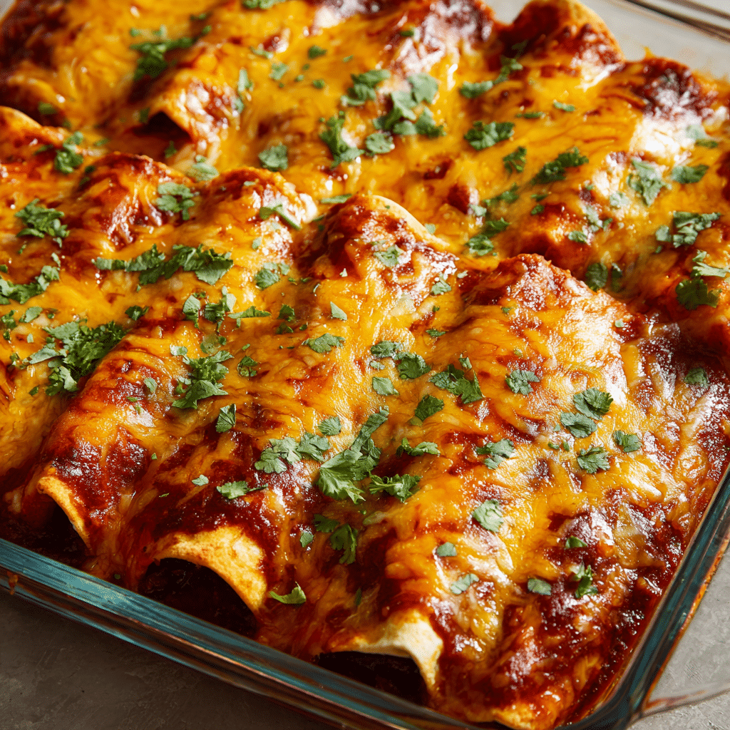 Homemade Beef Enchiladas with Red Sauce Recipe - Recipe Image