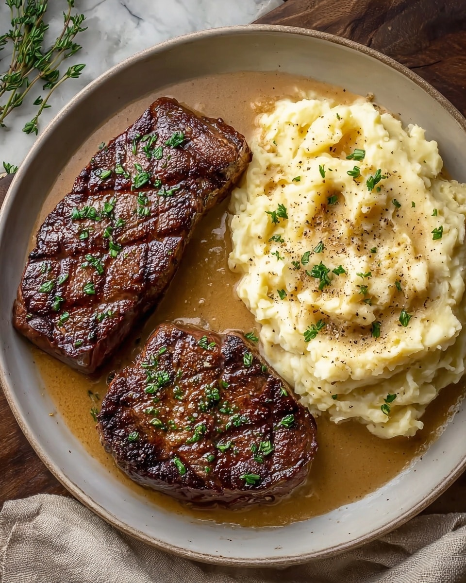 Savory Gaelic Irish Steaks with Whiskey Cream and Colcannon Recipe - Recipe Image