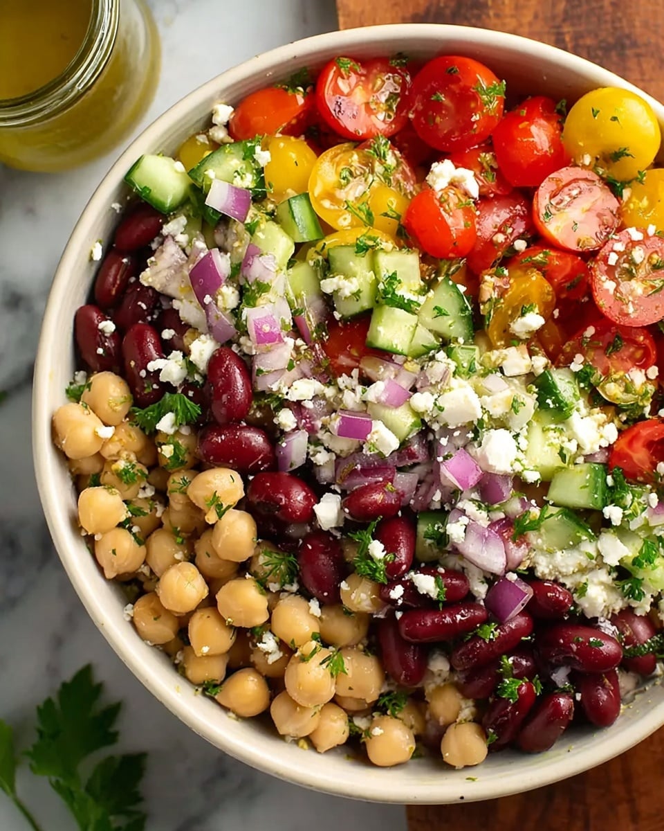 Zesty Mediterranean Bean Salad with Feta Recipe - Recipe Image