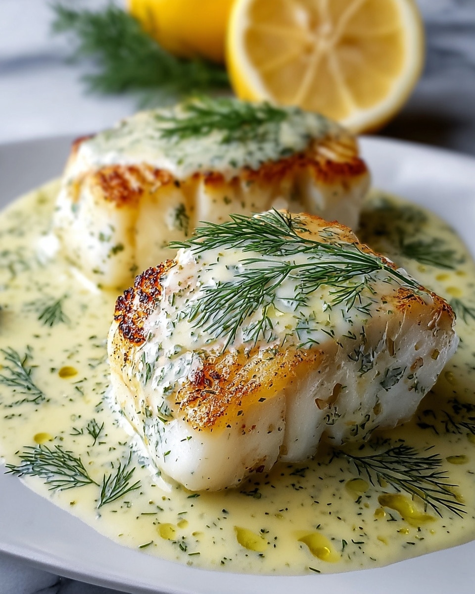 Delicious Baked Cod with Lemon Dill Sauce for Quick Dinners Recipe - Recipe Image