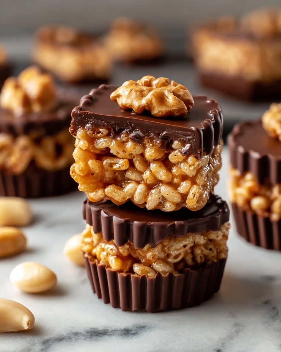 Chocolate Peanut Butter Rice Krispie Cups Recipe - Recipe Image