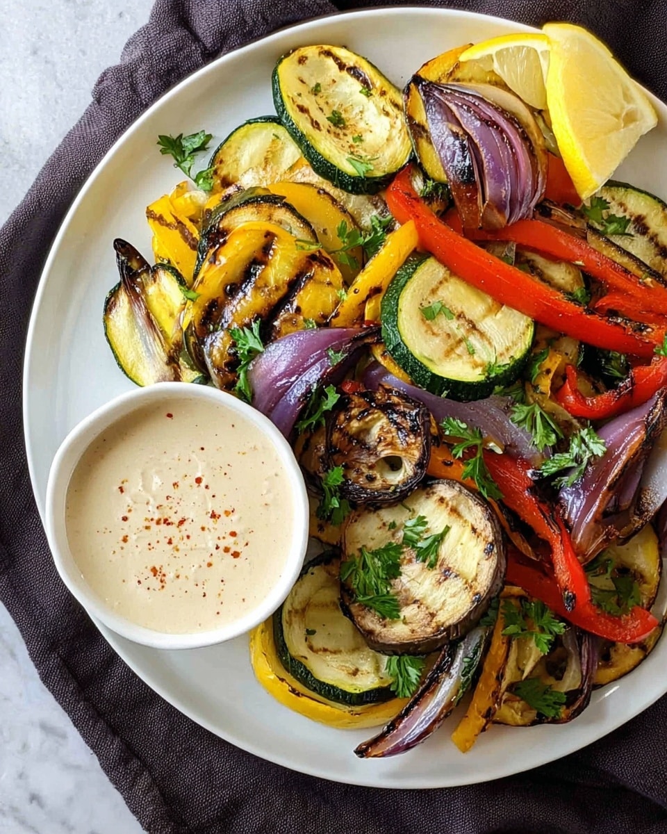 Grilled Vegetable Platter with Yogurt Sauce Recipe - Recipe Image