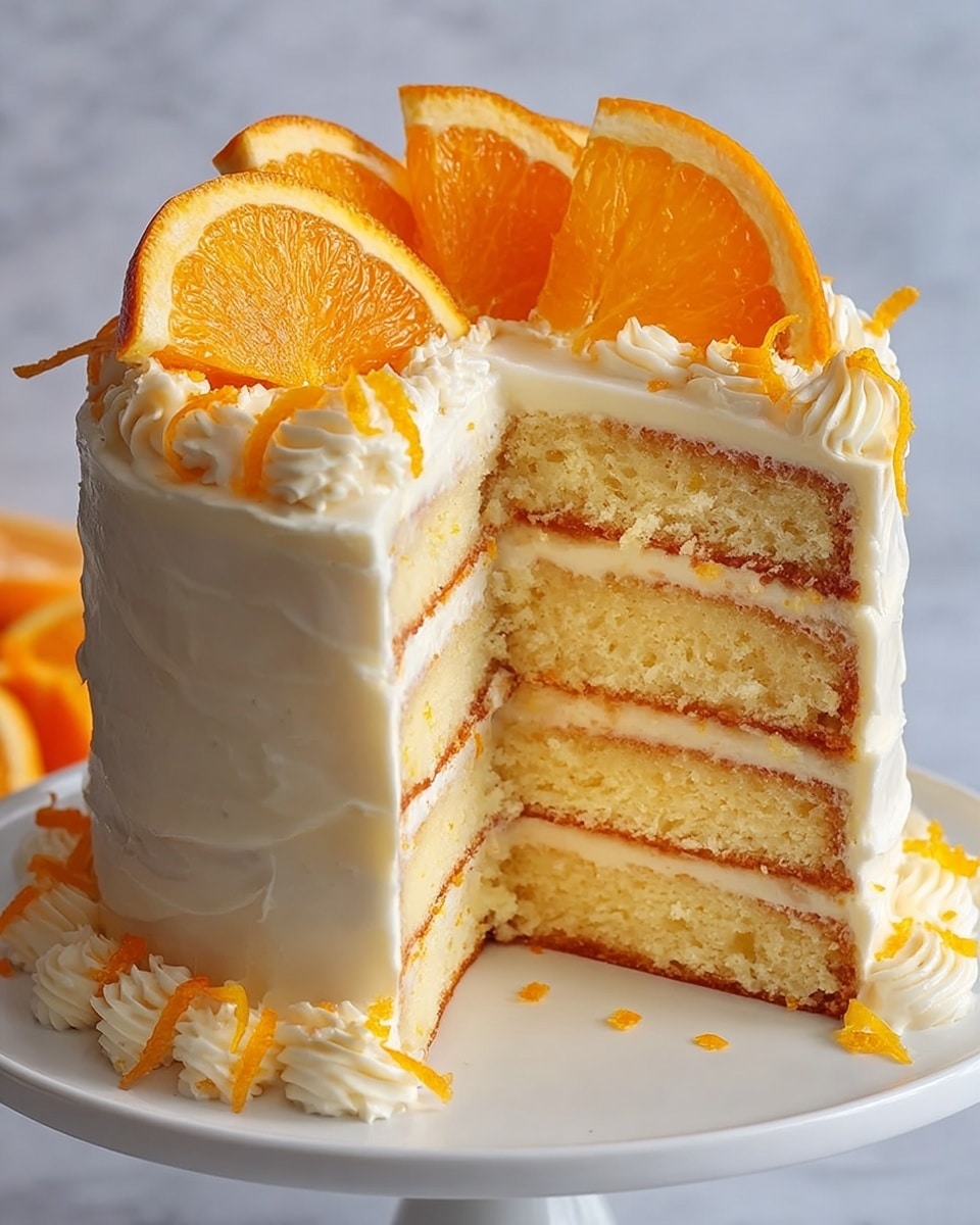 Moist Orange Layer Cake with Cream Cheese Frosting Recipe - Recipe Image