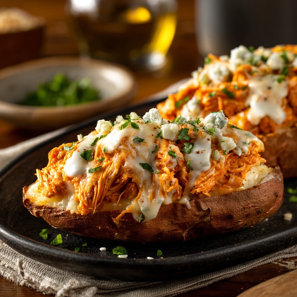 Creamy Mushroom and Spinach Stuffed Sweet Potatoes Recipe - Recipe Image