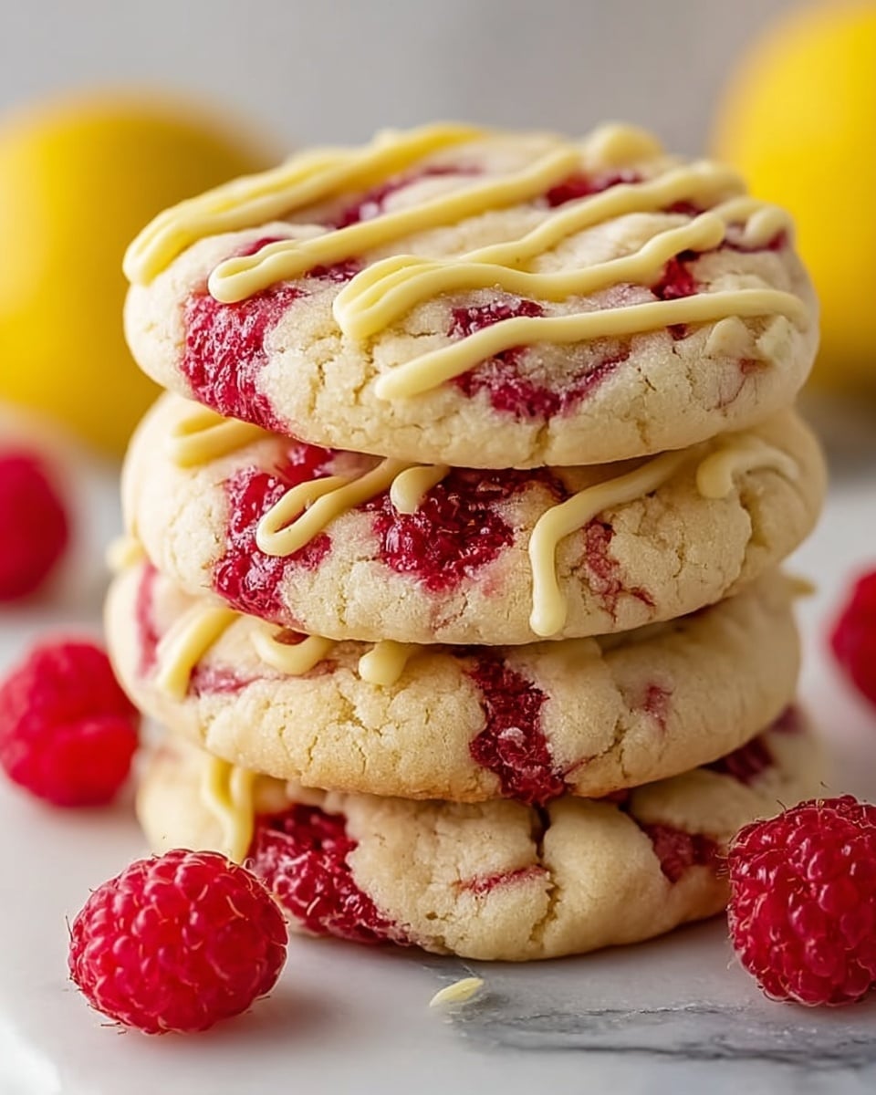 White Chocolate Lemon Raspberry Cookies – Delicious Recipe - Recipe Image