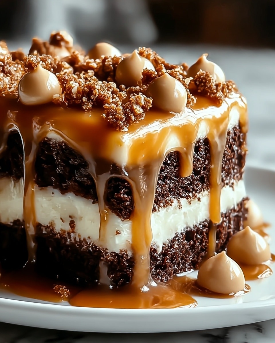 Decadent Caramel Toffee Crunch Cake Recipe - Recipe Image