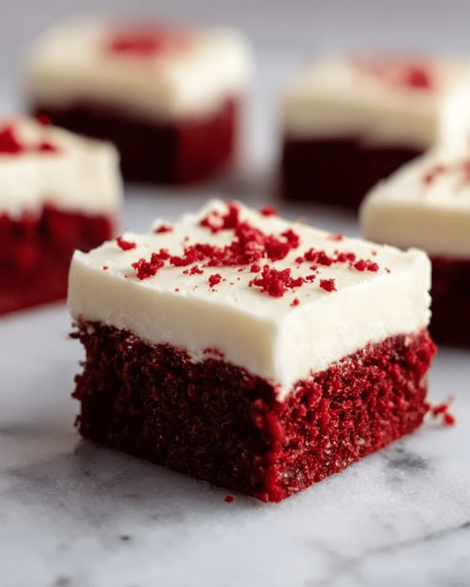 Red Velvet Brownies with Cream Cheese Frosting Recipe - Recipe Image