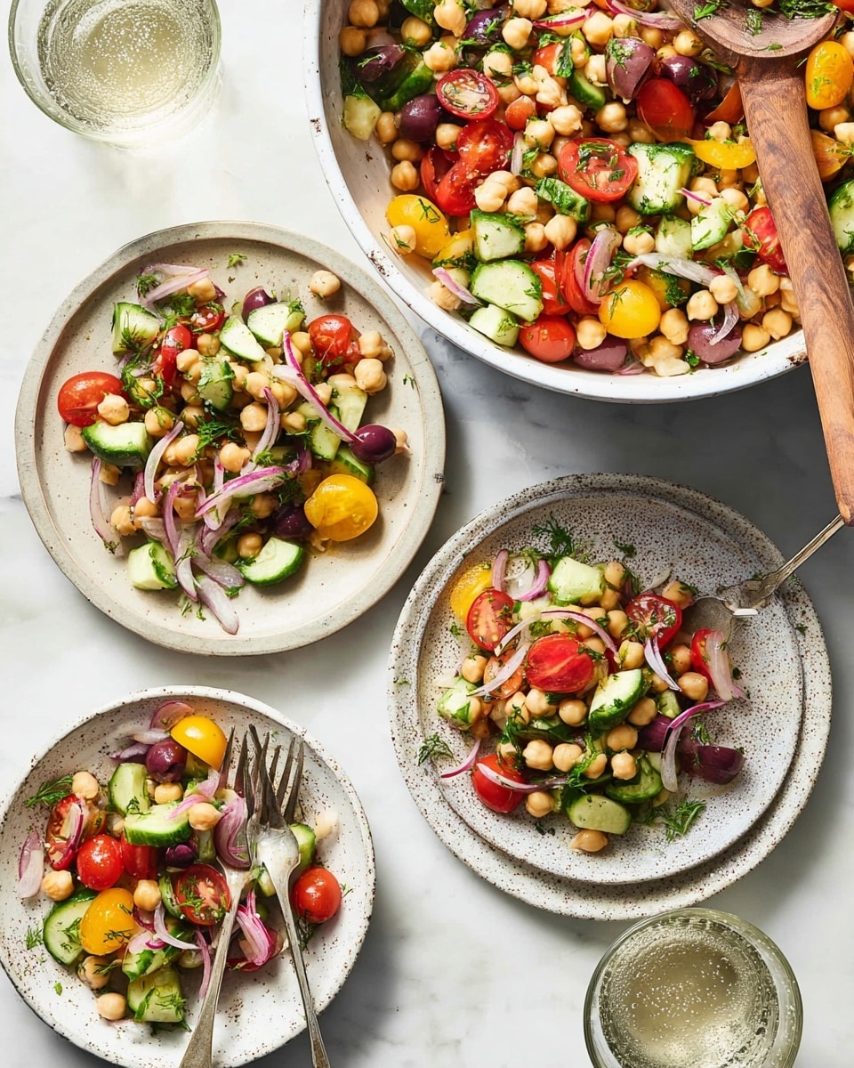 Fresh Chickpea Salad with Lemon, Herbs, and Pickled Red Onions Recipe - Recipe Image