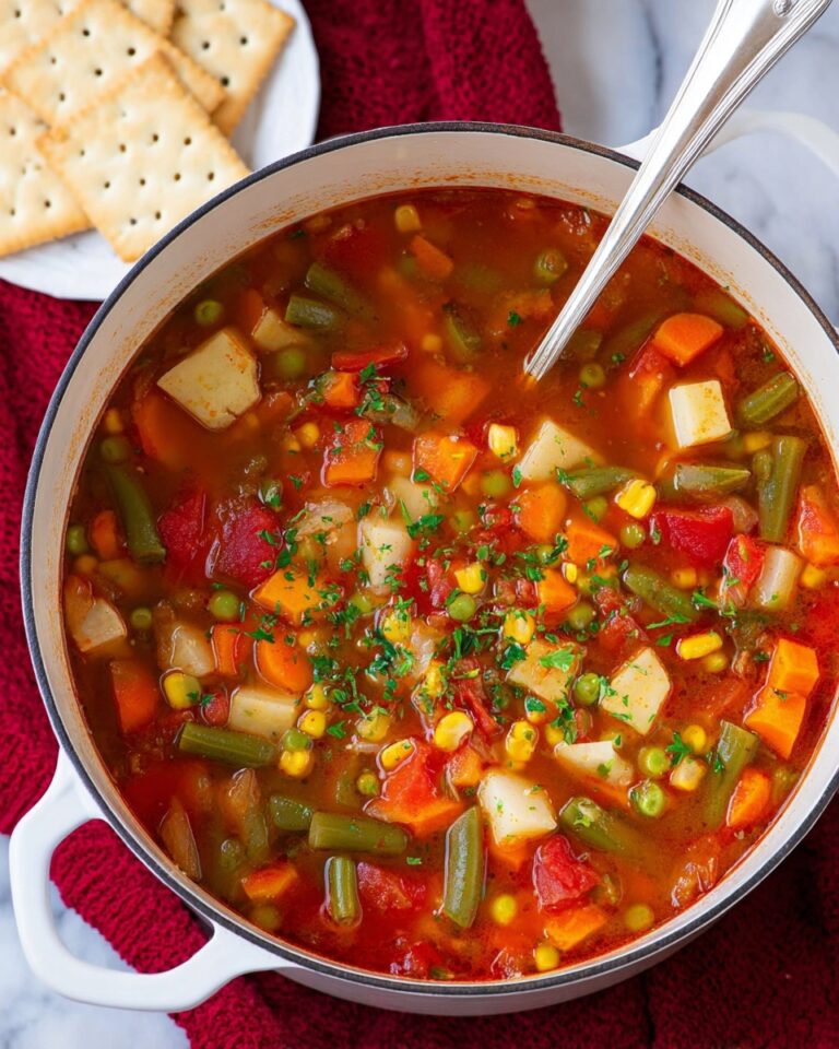 Hearty Vegetable Soup with Potatoes, Green Beans, and Corn Recipe