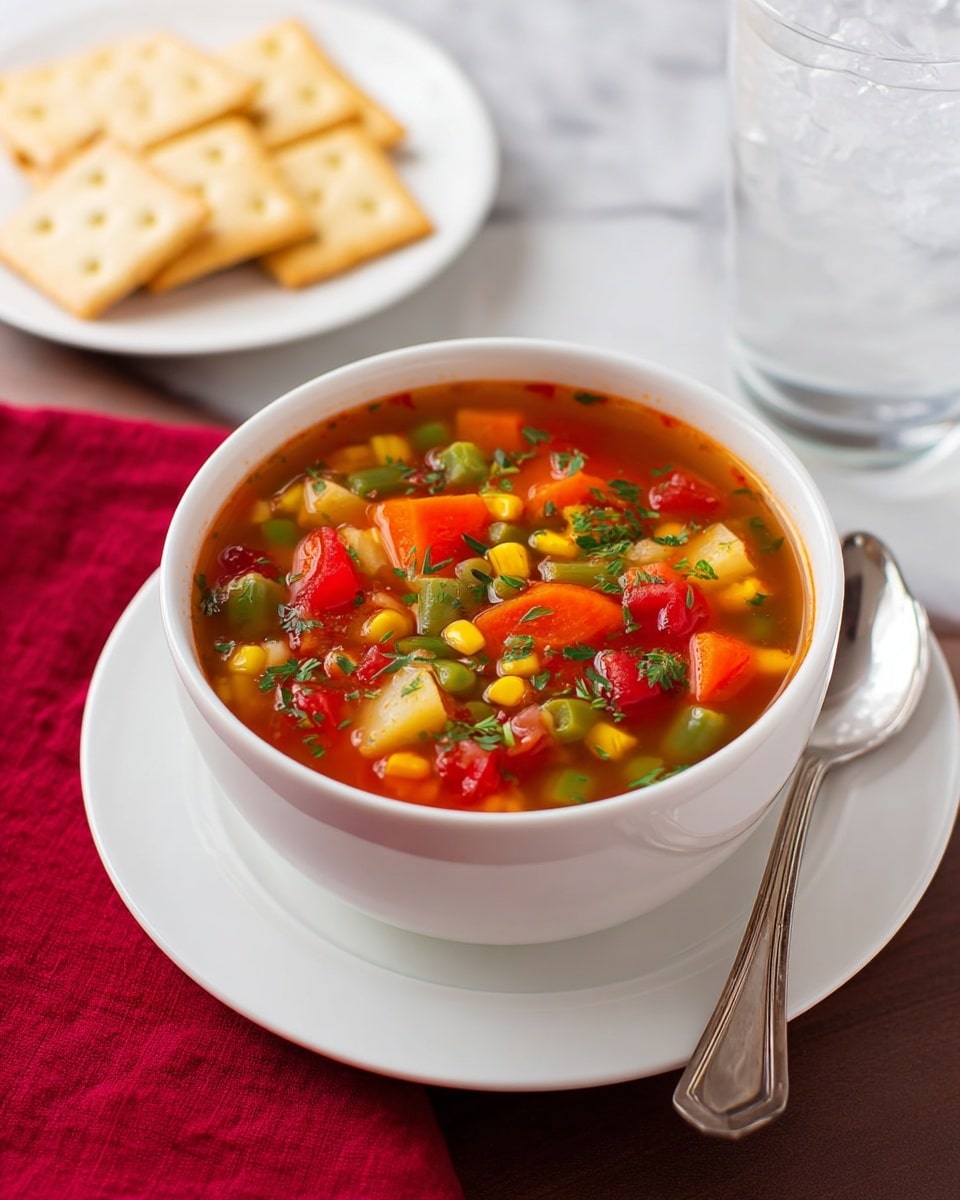 Hearty Vegetable Soup with Potatoes, Green Beans, and Corn Recipe - Recipe Image