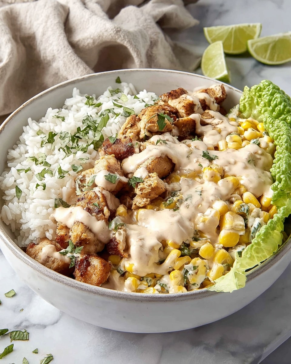 Healthy Street Corn Chicken Rice Bowl Recipe - Recipe Image