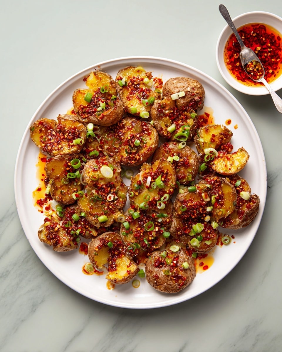 Chili Oil Smashed Potatoes Recipe - Recipe Image
