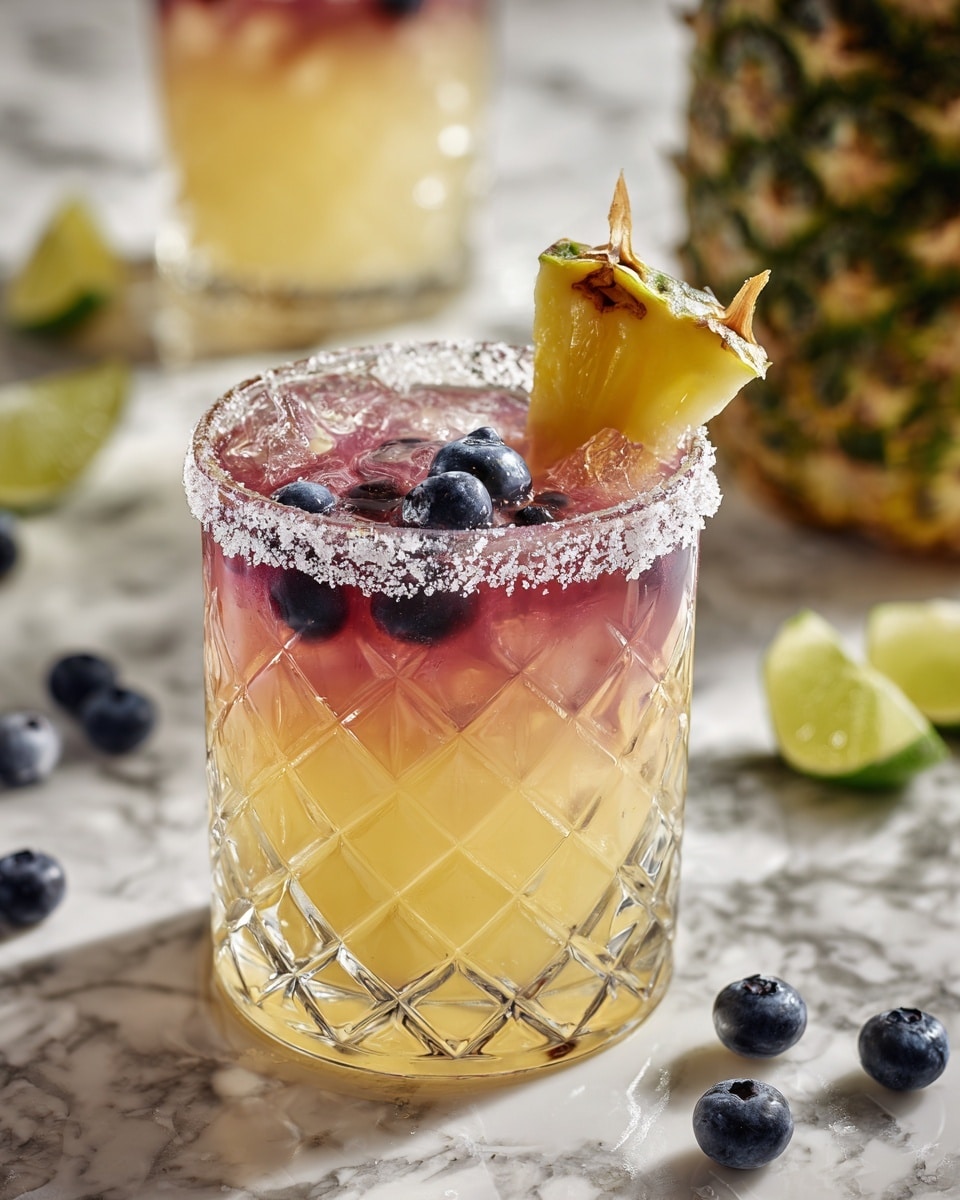 Fruity & Refreshing Pineapple Blueberry Margarita Recipe - Recipe Image