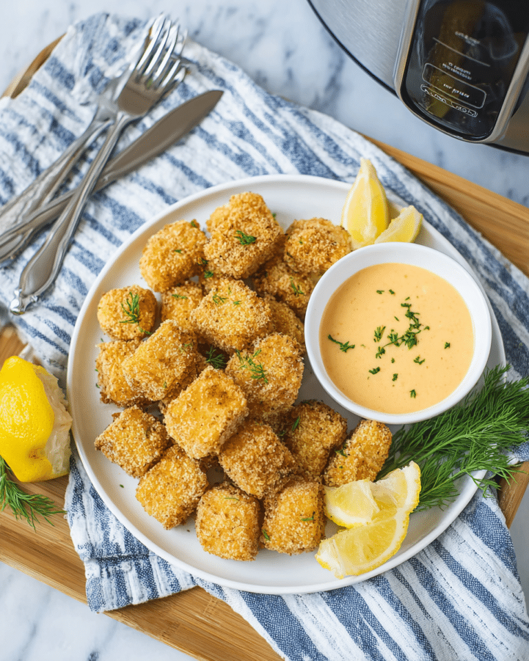 Air Fryer Salmon Nuggets with Spicy Sriracha Mayo Recipe
