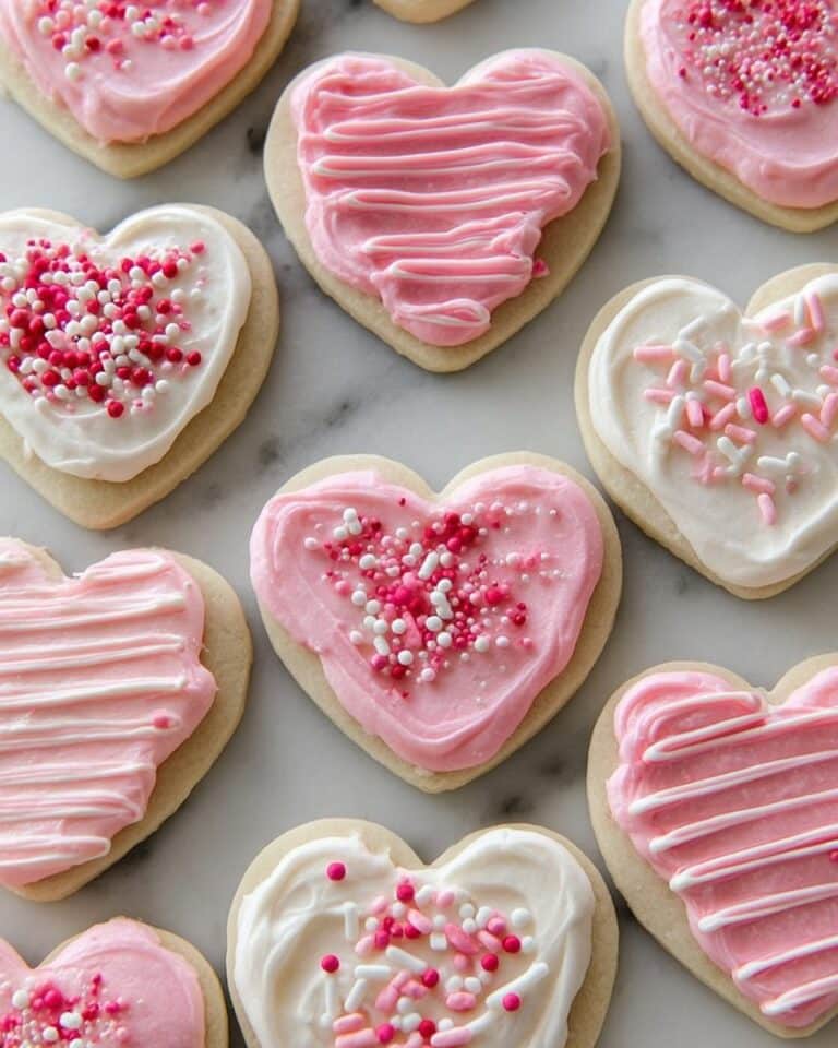 Valentine’s Day Heart-Shaped Sugar Cookies with Buttercream Frosting Recipe