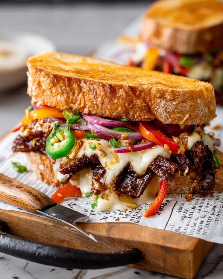 Korean Steak Sandwich with Gochujang and Vegetables Recipe