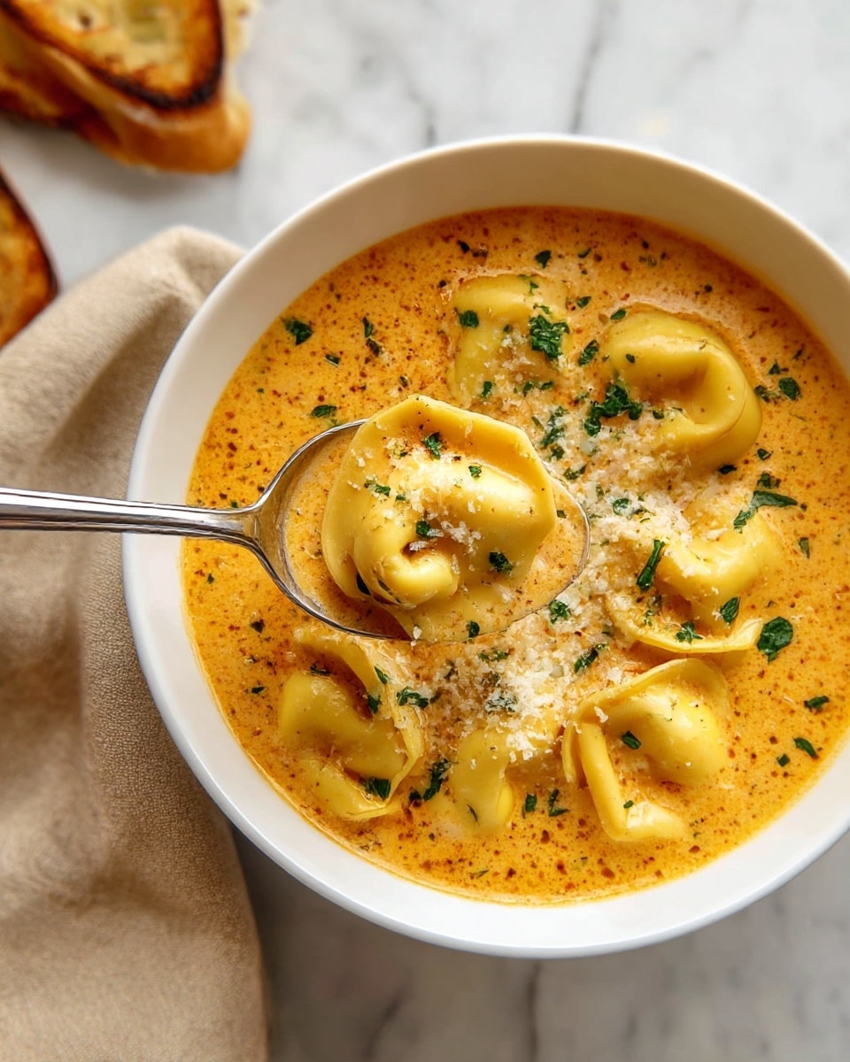 Cheesy Tomato Tortellini Soup Recipe - Recipe Image
