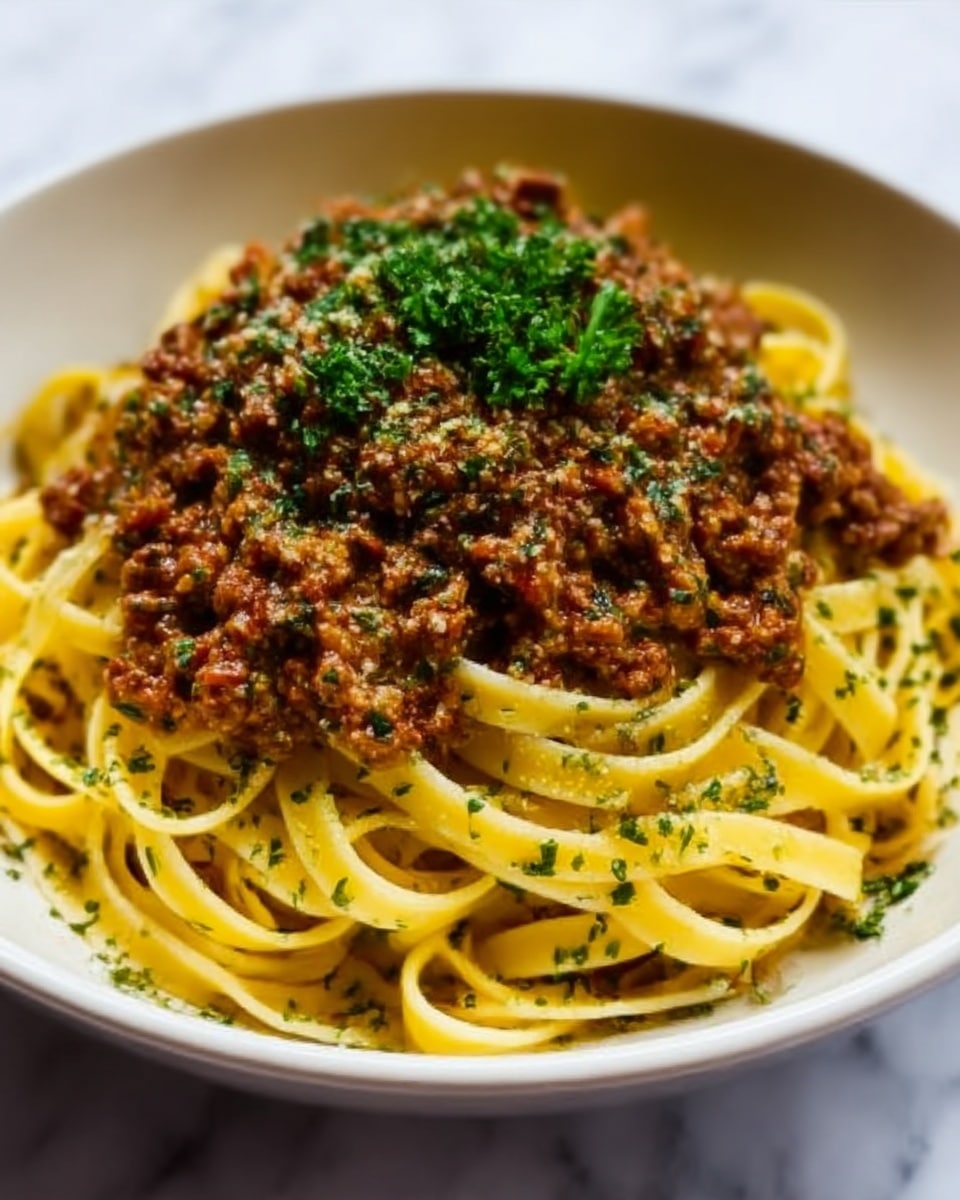 Creamy Parmesan Beef Linguine with Garlic Butter Sauce Recipe - Recipe Image