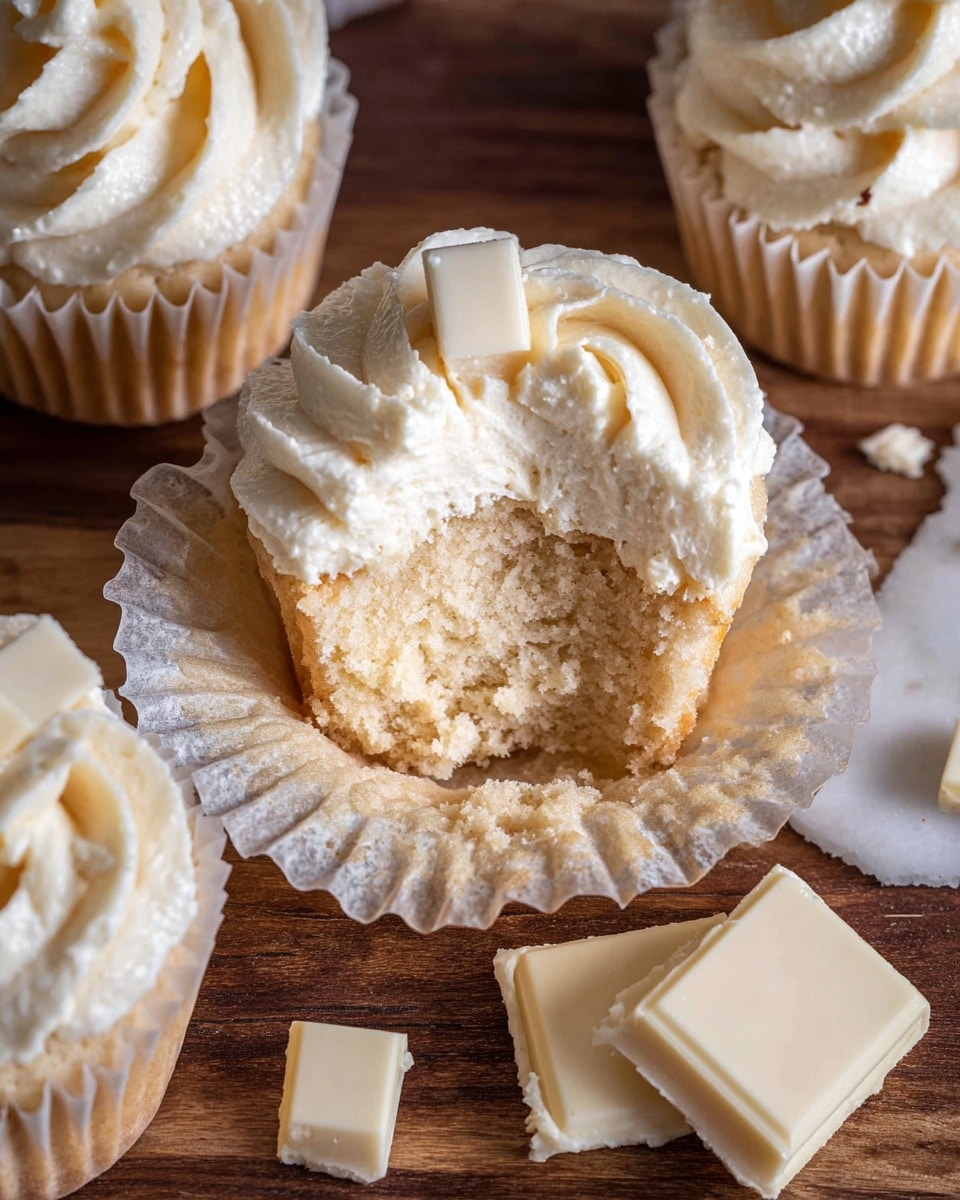 White Chocolate Cupcakes with White Chocolate Ganache and Buttercream Recipe - Recipe Image