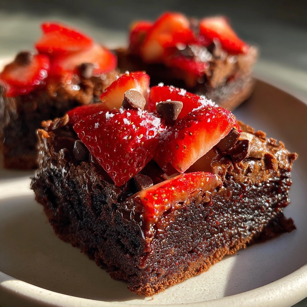 Strawberry White Chocolate Brownies with Strawberry Glaze Recipe - Recipe Image