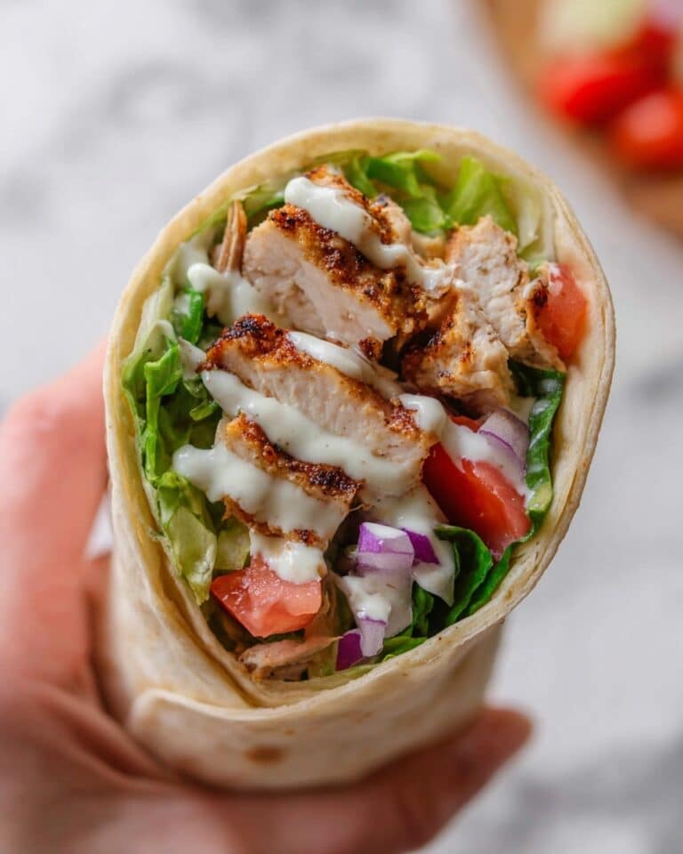 Grilled Chicken Wrap with Bacon, Ranch, and Fresh Vegetables Recipe