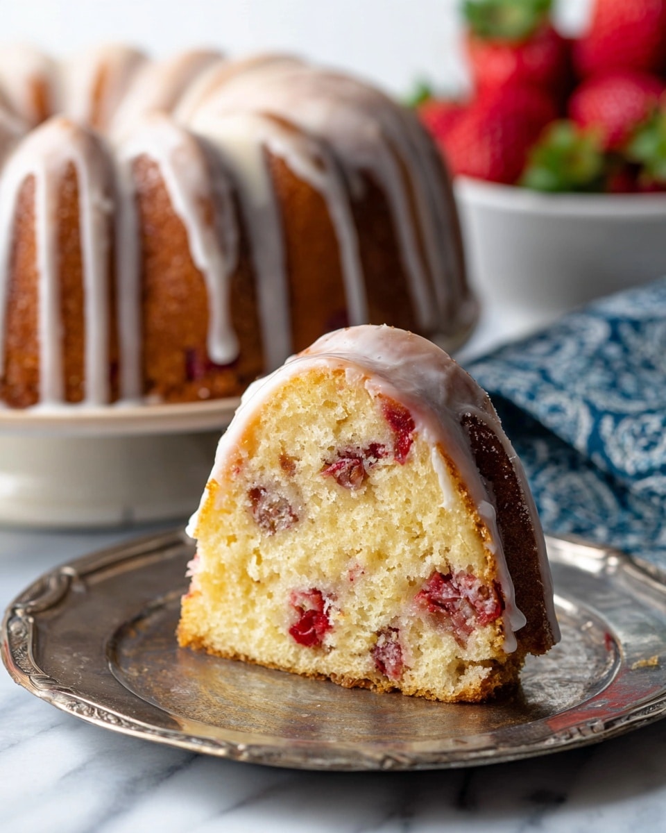 Fresh Strawberry Lemon Bundt Cake Recipe - Recipe Image