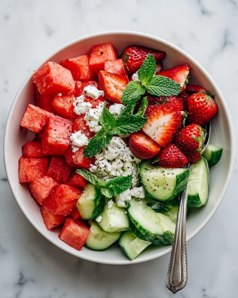 Strawberry, Watermelon, Feta & Mint Cucumber Salad Recipe