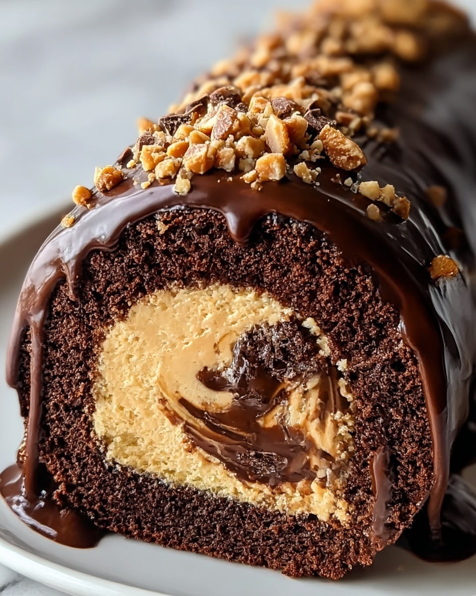Peanut Butter Cup Chocolate Roll Recipe - Recipe Image
