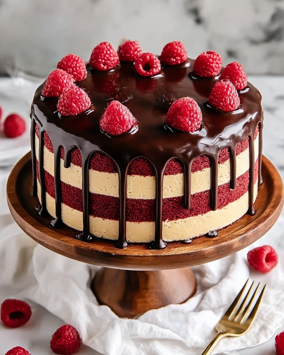 Raspberry Ruby Chocolate Drip Cake Recipe - Recipe Image