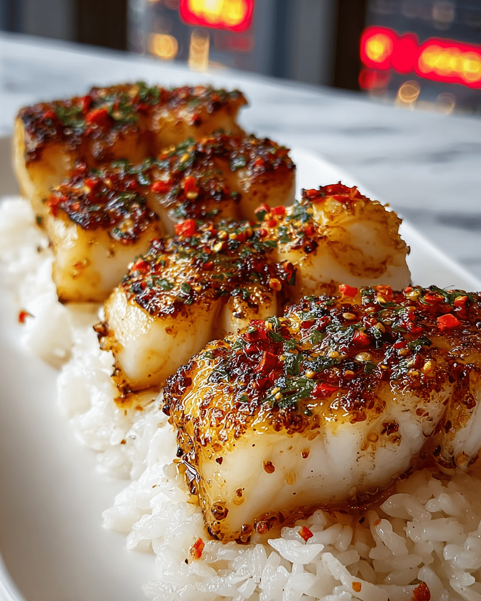 Sweet and Spicy Cod Strips with Jasmine Rice and Chili Garlic Sauce Recipe - Recipe Image