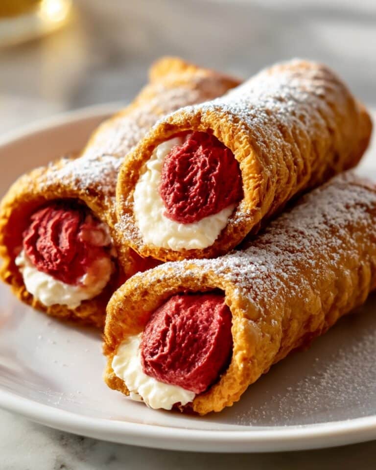 Red Velvet Cannoli with Cream Cheese Filling and Chocolaty Garnishes Recipe