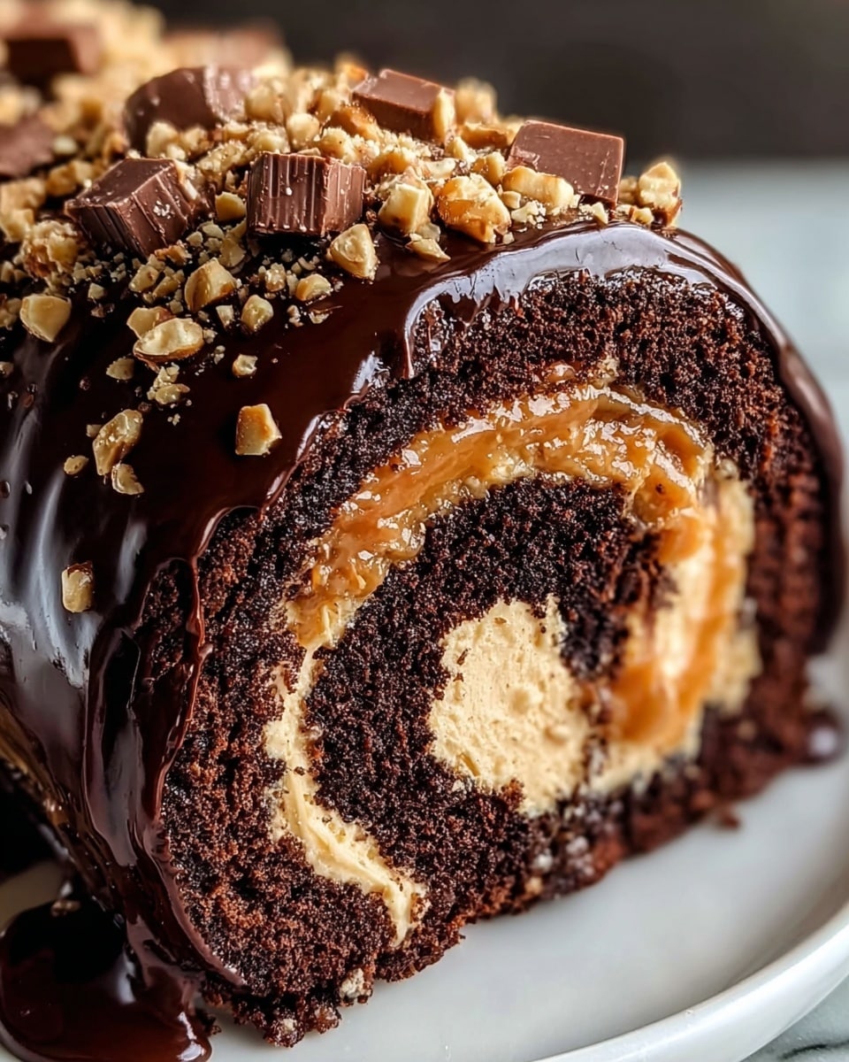 Peanut Butter Cup Chocolate Roll Recipe - Recipe Image