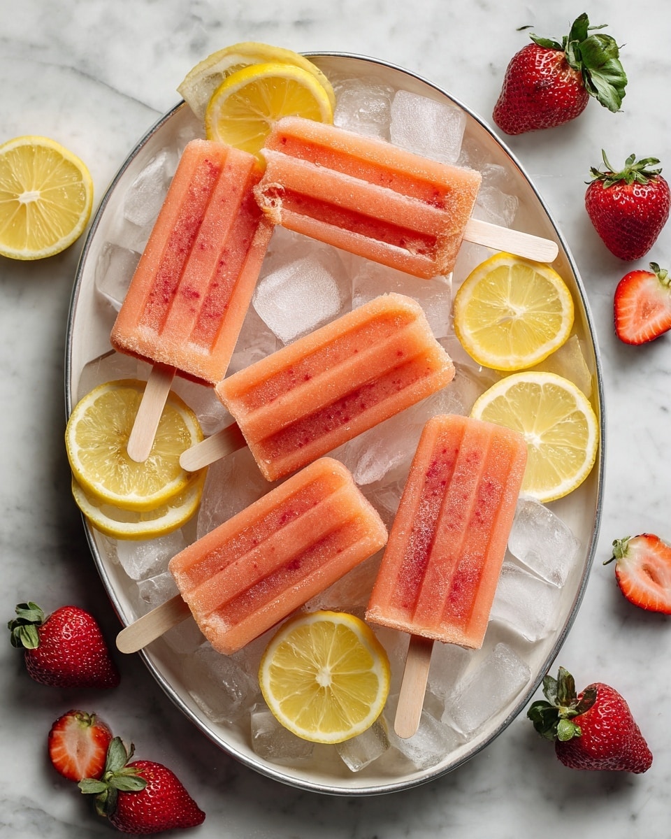 Strawberry Lemonade Popsicles Recipe - Recipe Image